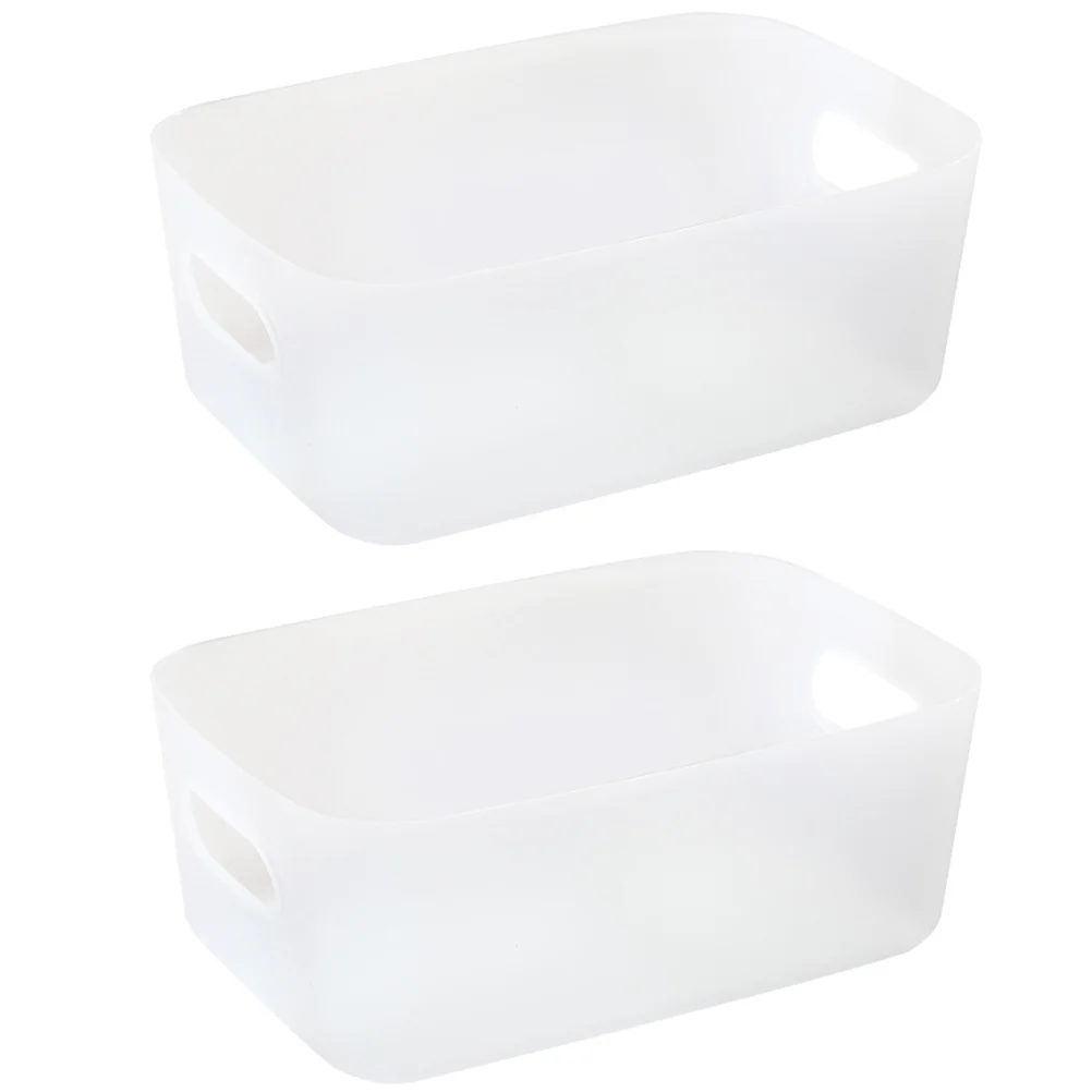 

Storage Bin Makeup Clear Basket Organizer Body Whie Bathroom Holder Desk Item Closet Cube Table Toy Wash Shampoo Vanity White