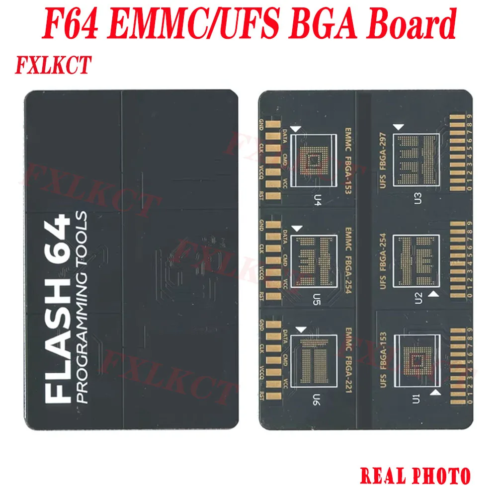 Фото Плата Flash 64 BGA ISP для Flash 64 FBGA, EMMC FBGA 153 254 221, UFS FBGA 153 254 297 для F64 Lite Ultra Box №3