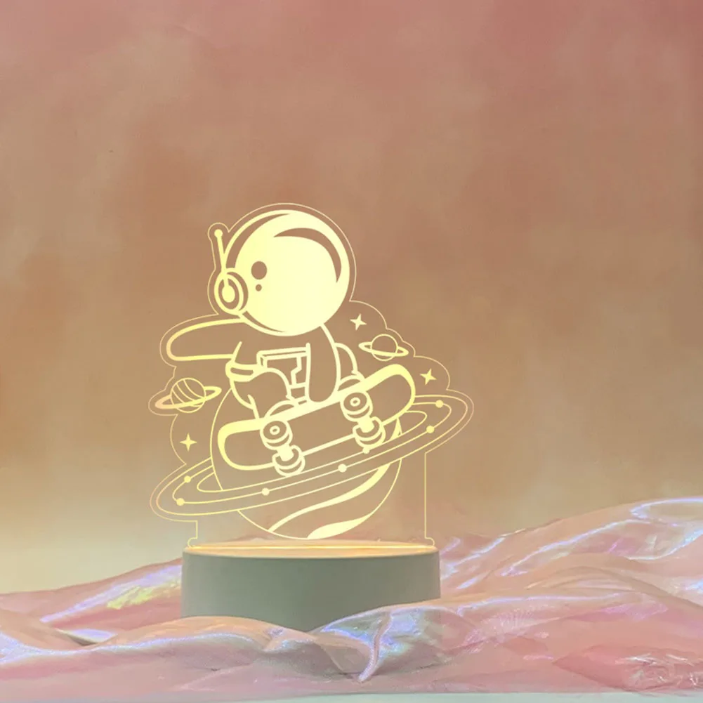 

3D Astronaut Night Light Acrylic LED Kids Sleeping Nightlight Table Lamp for Bedroom Bedside Christmas Birthday Gift for Kids