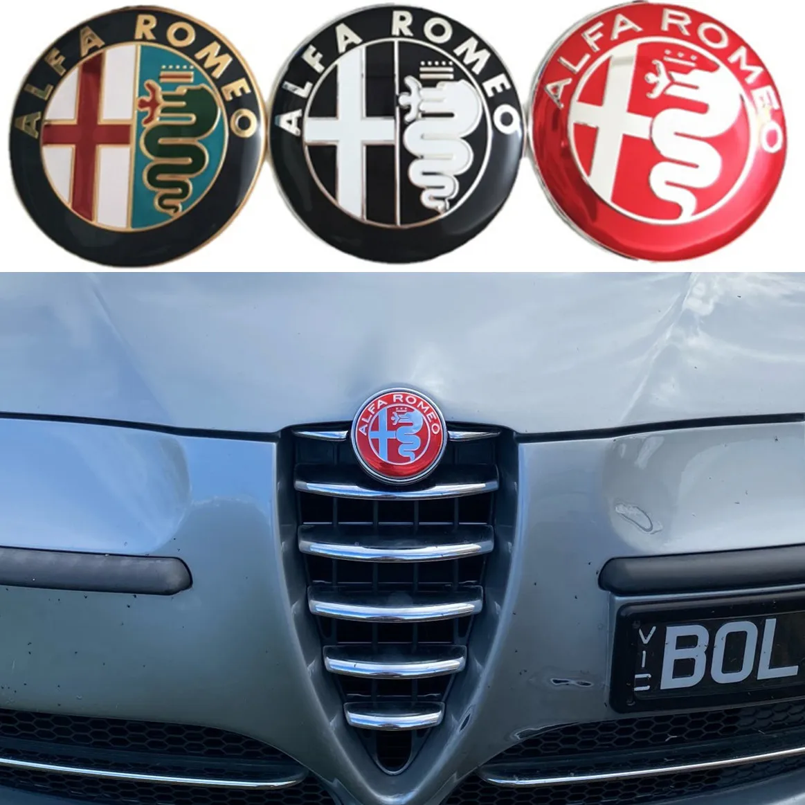 

2pcs 74mm Car styling Specials Color for ALFA ROMEO red cross Logo emblem Badge stickers for Giulietta Spider Mito 147 156 159