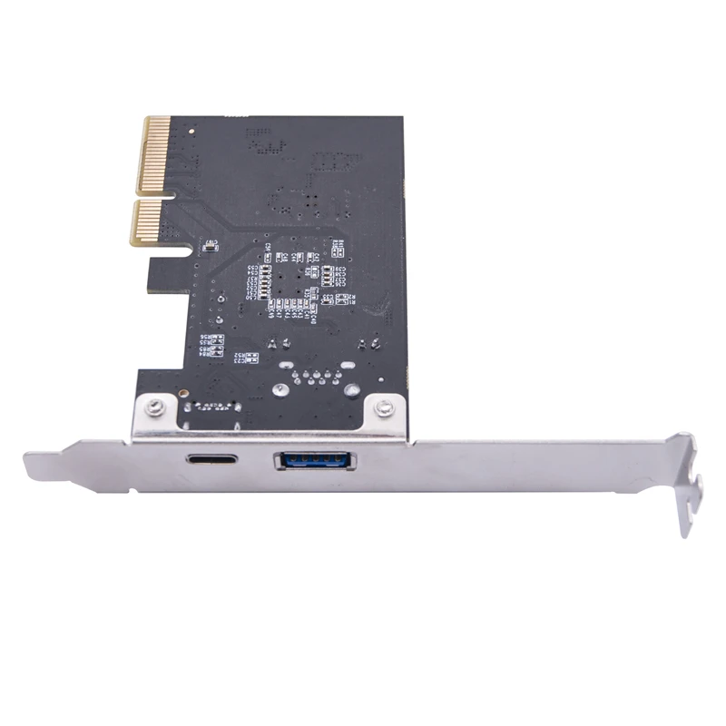 Фото PCIE USB 3.2 GEN2 10G + адаптер Type C 10G PCI Express X4 Карта расширения Riser ASM1142 Чип-контроллер + низкий кронштейн для настольных ПК №4