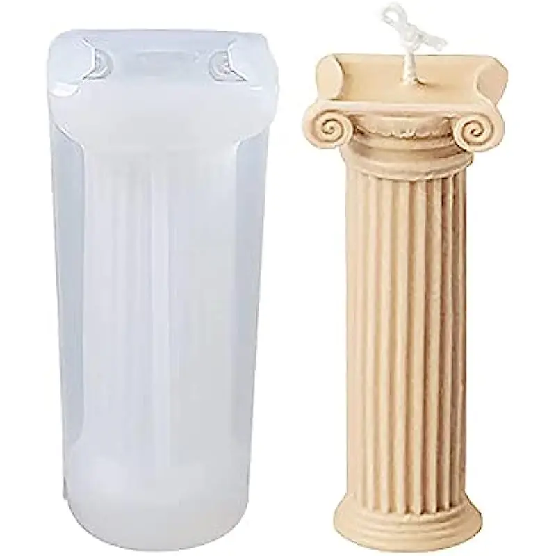 

Roman Column Candle Silicone Mold DIY Candle Gypsum Silicone Mold for Cement Epoxy Resin Molds
