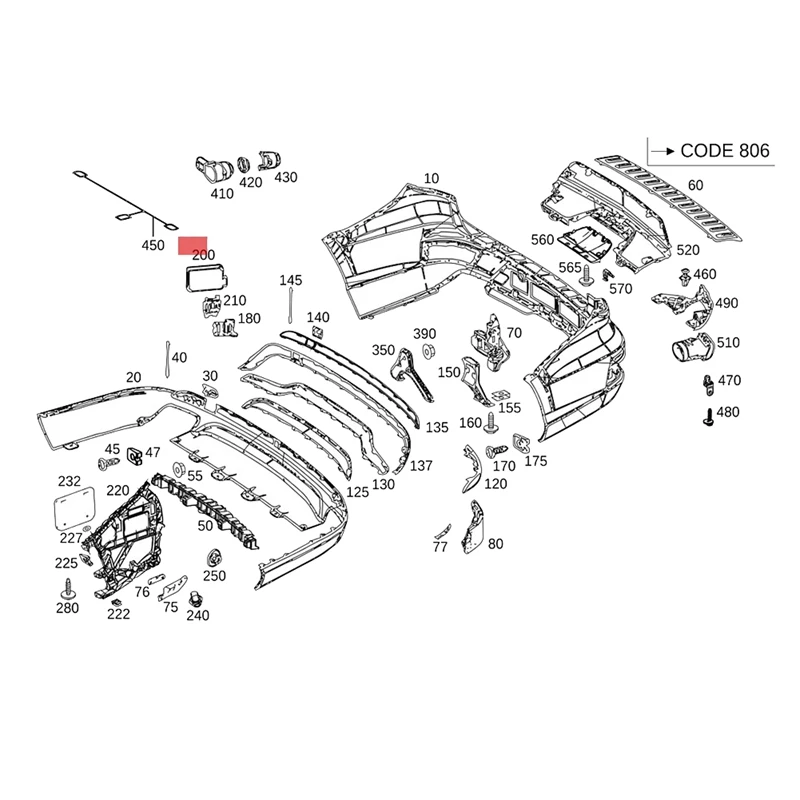 

A0009050110 модели столкновений для Mercedes-Benz W204 W166 W221 W212 C250 CLS63