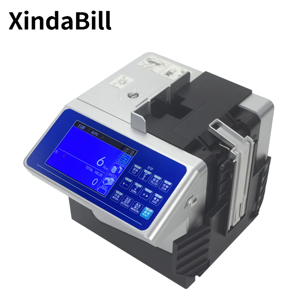 Buy XD 6100 USD EUR THB taşınabilir para sayacı şarj edilebilir nakit karışık para birimi Mini dedektörü yazdırılabilir fatura sayma makinesi