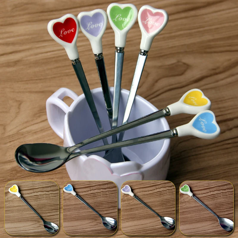 

Heart-shaped stainless steel tableware creative spoon coffee ice cream ice cream spoon small spoon tea spoon