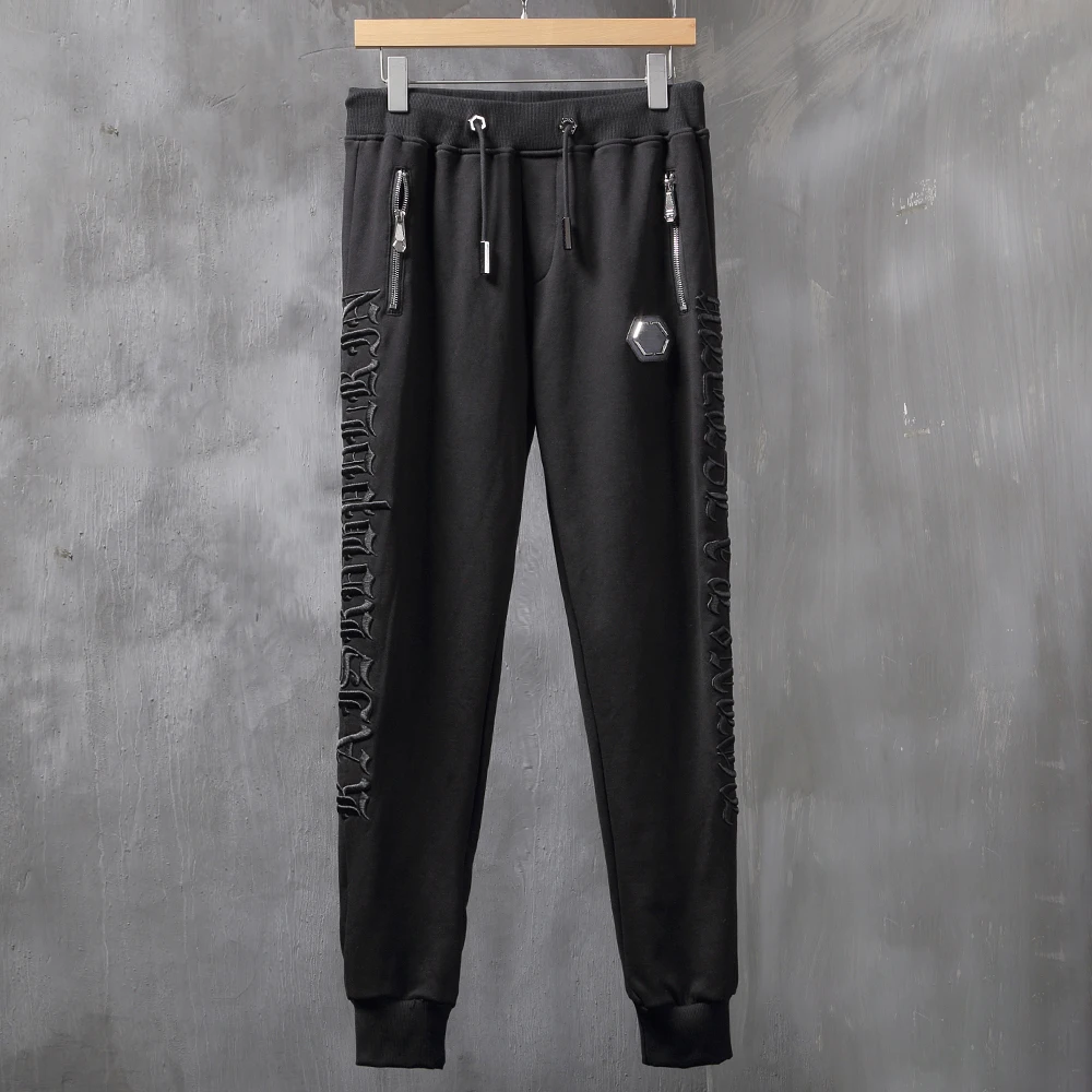 

2022 Sweatpants Men Skull Letter Embroidery Fashion Cotton Casual Pants Spring and Autumn Sweatpants Black 1978 810