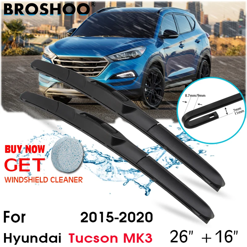 

Автомобильный стеклоочиститель лобовое стекло стеклоочистителей J крюк авто аксессуары для Hyundai Tucson MK3 26 "+ 16" 2015-2020