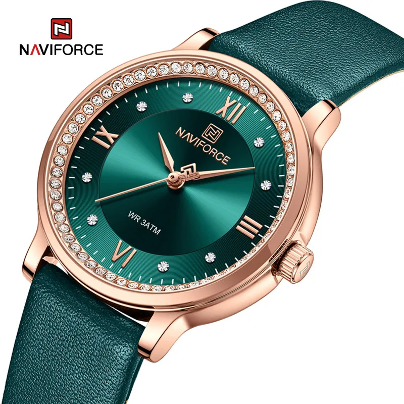 

NAVIFORCE Women Watch Fashion Simple Lady Waterproof Quartz Leather Bracelet Wristwatches Girlfriend Gift Relogio Feminino