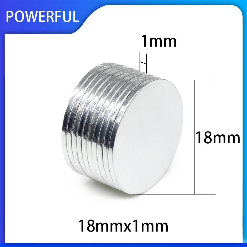 

10~200PCS 18x1mm Circular Magnets 18mm x 1mm N35 Neodymium Magnet strong Dia 18mm Permanent NdFeB Magnets