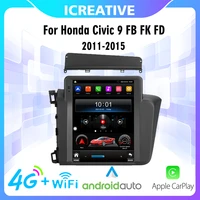 2 din tesla car radio for honda civic 9 fb fk fd 2011 2015 android 4g carplay gps navigation multimedia player stereo