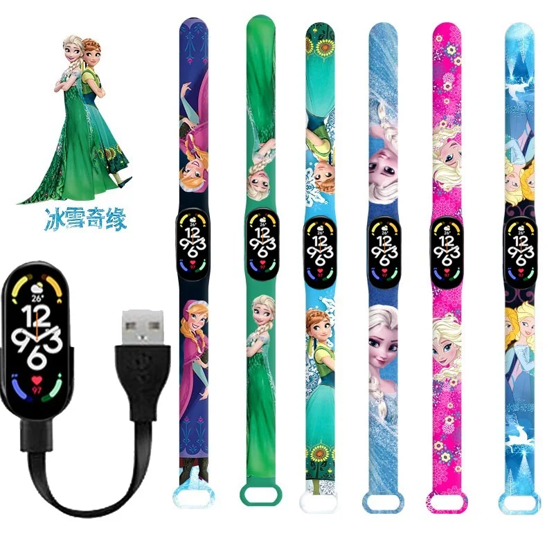 

Disney Princess Bluetooth Smart Watch M7 Bracelet Sports Electronic Heart Rate Blood Pressure Blood Oxygen Monitoring Watch