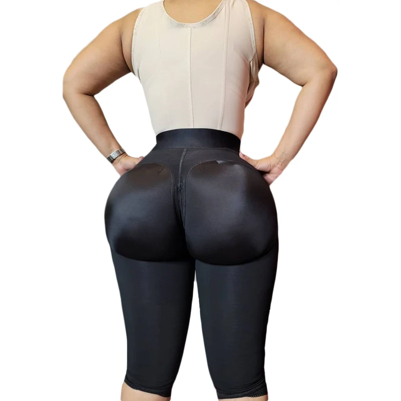 Front Closure Hourglass Bodyshaper High Compression Shorts Butt Lifter Body shaping pants with big hips and hips over knees
