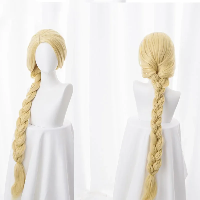 

Tangled Princess 120cm 47" Straight Blonde Super Long Cosplay Wig Rapunzel Synthetic Hair Anime Wig Venti Keqing Genshin Impact