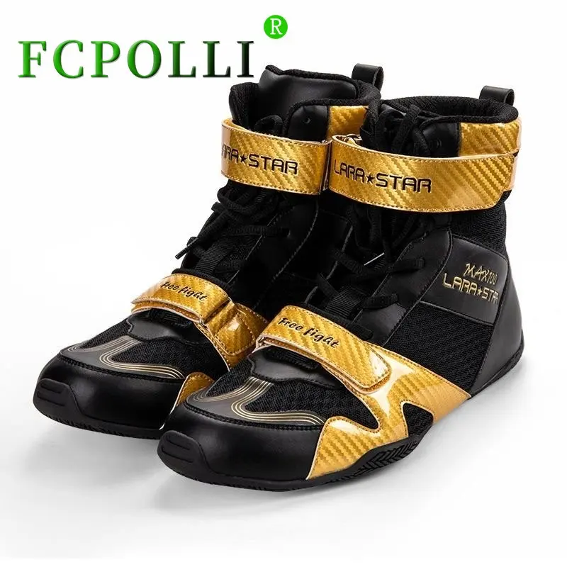 Fcpolli Boxing Shoes for Mens High Quality Wrestling Shoes Men Mesh Breathable Fighting Shoes Man Luxury Brand Boxing Boots Boy