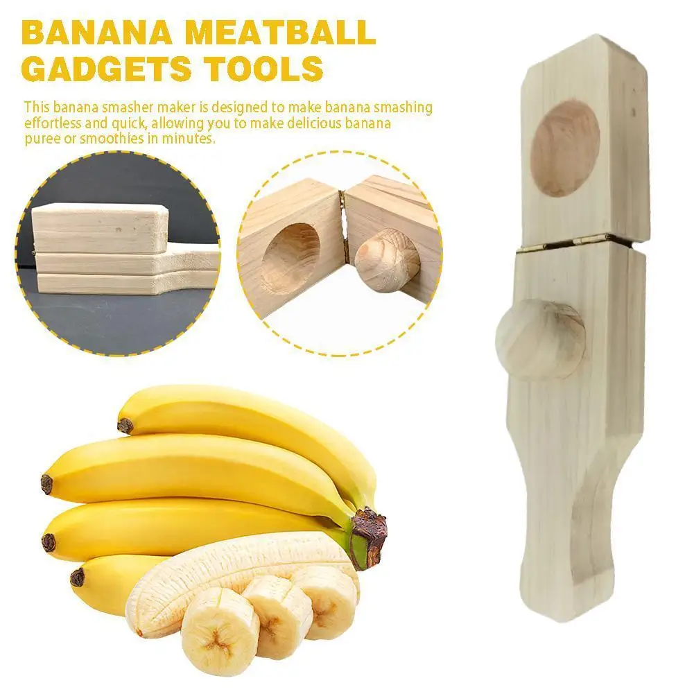 

2 в 1 деревянная подорожная машер Tostonera, прочные многоразовые смашер, инструменты, фруктовый мяч, гаджеты, пресс для кухни, банан Ba F2A2
