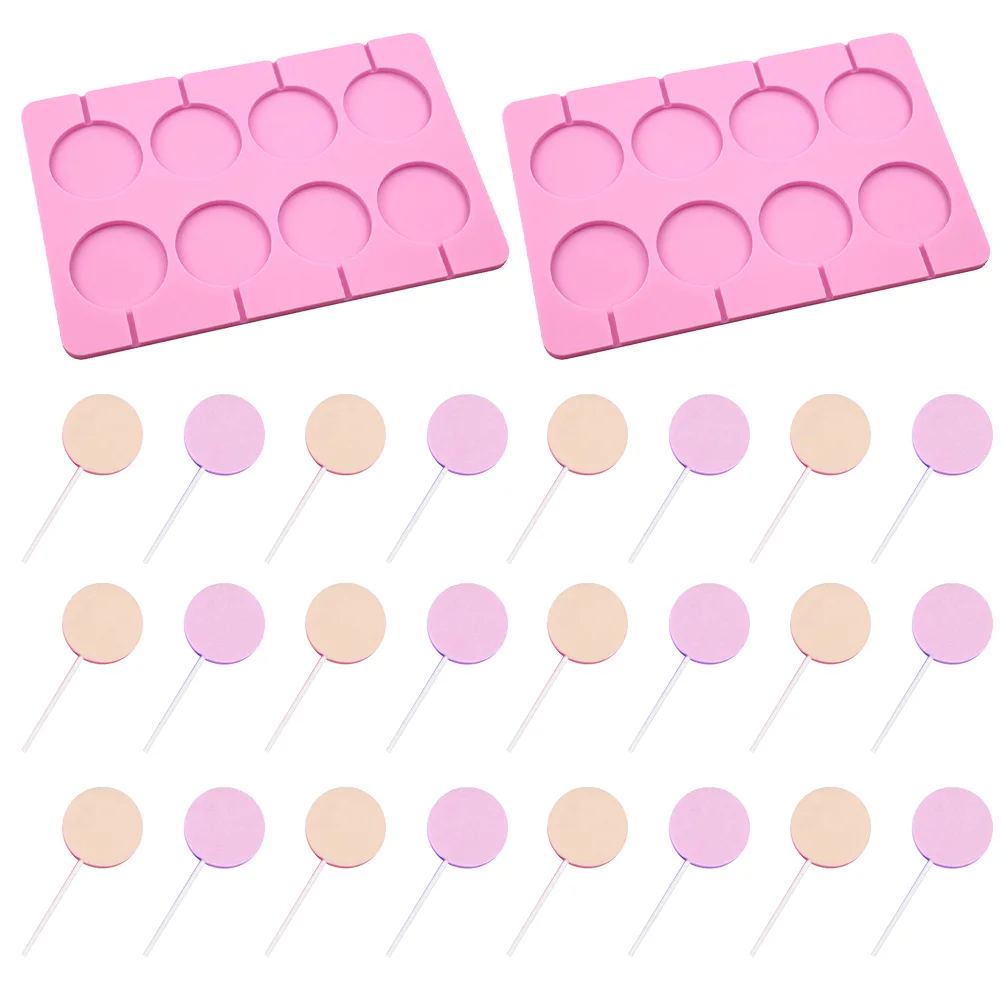 

2 Sets Round Silicone Chocolate Molds Lollipop Making Mold with Sticks