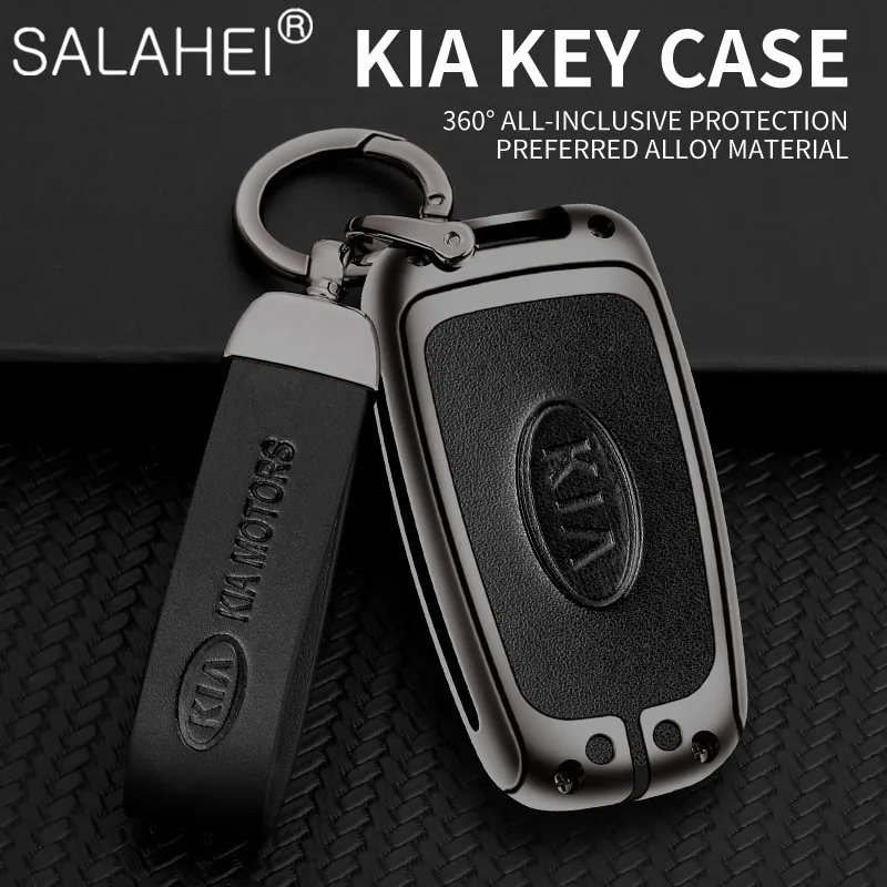 

Metal Leather Car Key Case Cover Protector Shell For Kia Forte Rio R K2 K3 K5 Sportage Sorento 2015 2016 Keychain Accessories