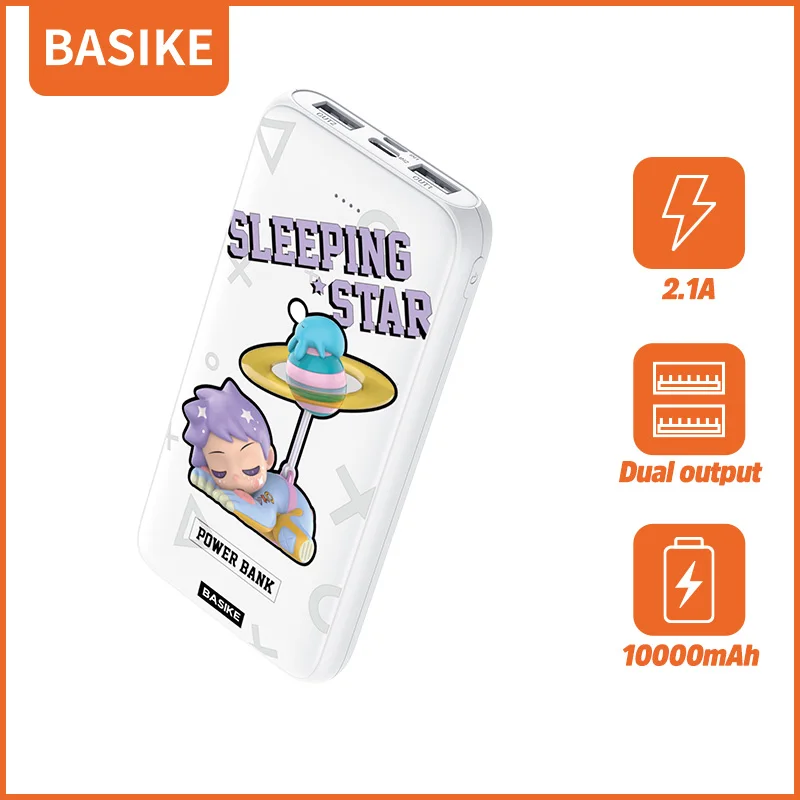 

BASIKE Power Bank 10000mAh Portable Mobile Phone Battery Charger Dual USB Powerbank Android for iPhone Samsung Xiaomi Huawei