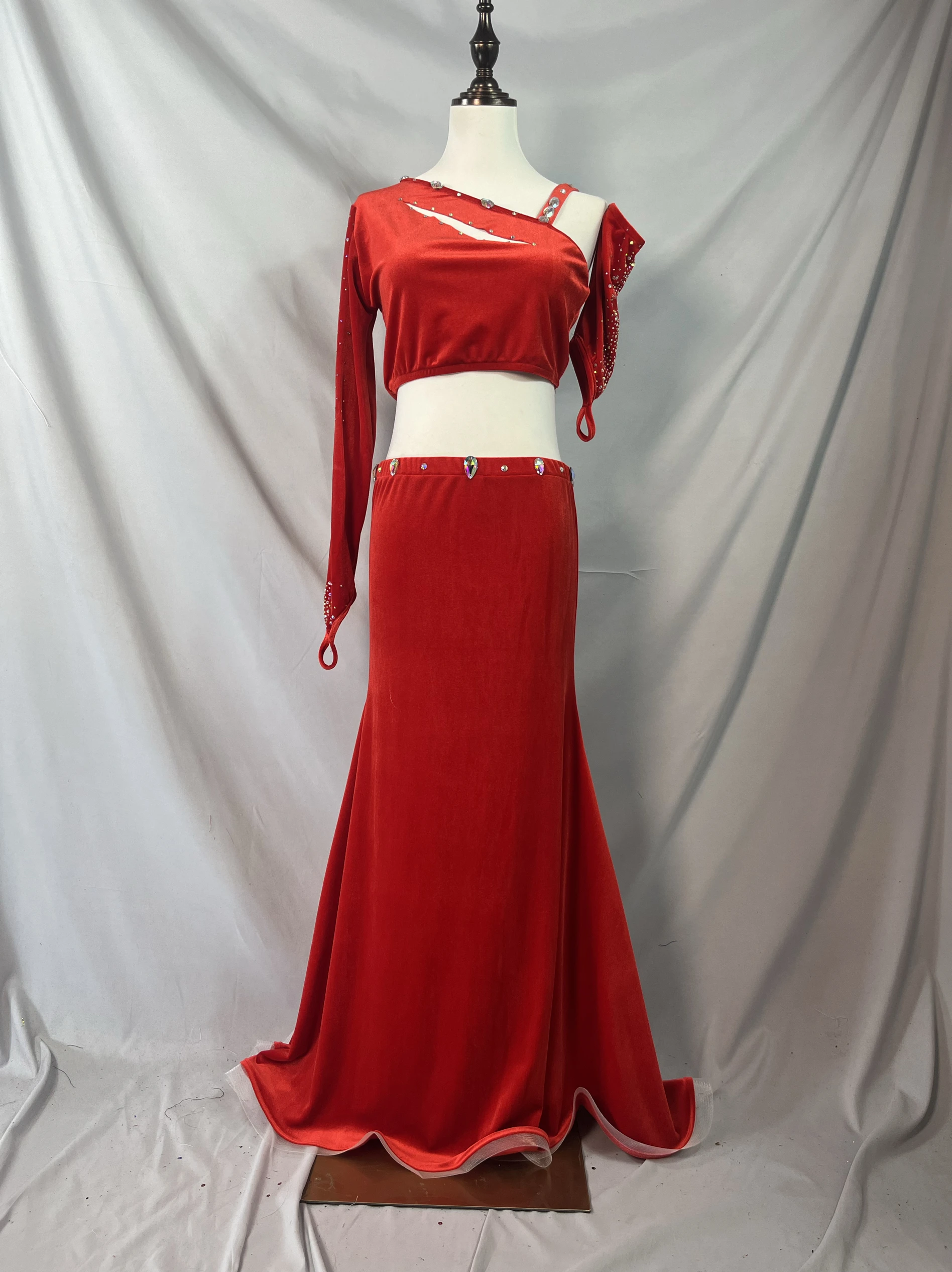 Комплект для танца живота роскошный топ со стразами по индивидуальному заказу +