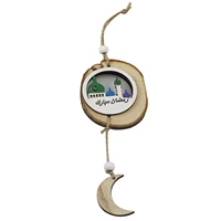 wooden pendant ornament moon star shape pendant ornament ramadan kareem decoration durable mubarak pendant for eid home