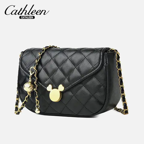 Disney Mickey Mouse Minnie pu ladies shoulder bag fashion chain messenger bag cute cartoon diamond shopping bag