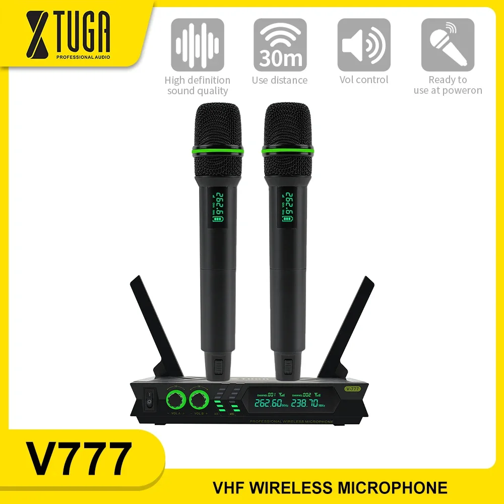 XTUGA V777 VHF Профессиональный беспроводной динамический микрофон Автоматическая
