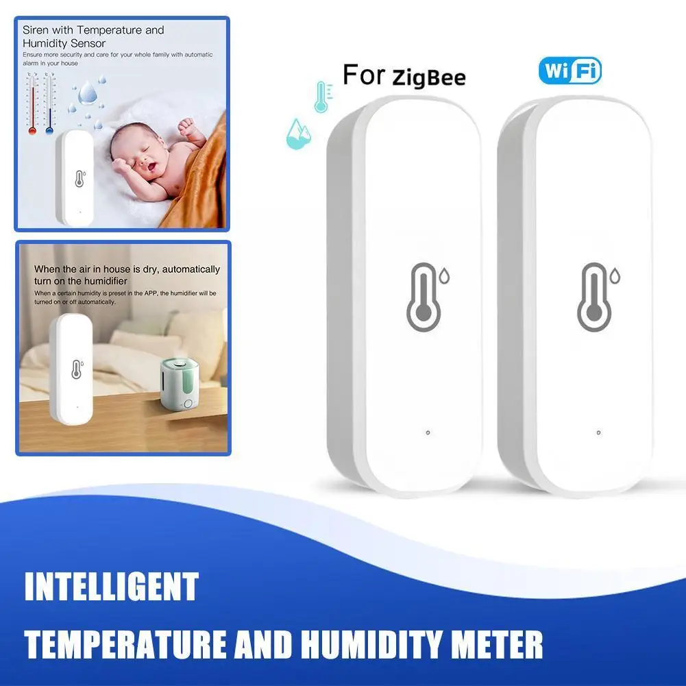 

For Tuya Zigbee Smart Temperature Humidity Sensor Indoor Hygrometer Controller Monitoring Work Smart Speaker For Alexa Goog I9K9
