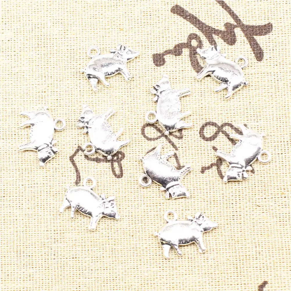 

5 шт., подвески в виде свиньи, 17 х20 мм