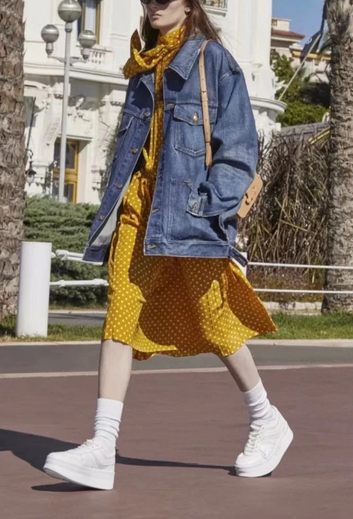 

128614 128615 Fashion Classic Trendy Luxury Designer Women Men Metal Logo Button Pocket Large Profile Loose Denim Jacket Coat