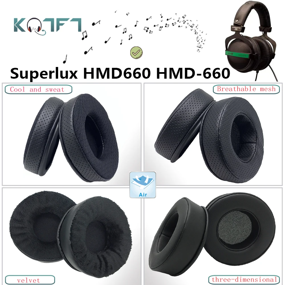 

KQTFT Protein skin Velvet Replacement EarPads for Superlux HMD660 HMD-660 Headphones Parts Earmuff Cover Cushion Cups