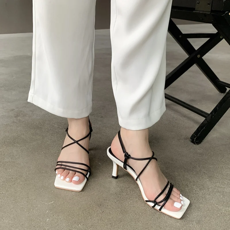 

Summer Women High Heels Sandles 2022 NEW Strappy Gold Prom Sandals Fetish Lady Valentine Stripper Sexy Luxury Brand Up Toe Shoes