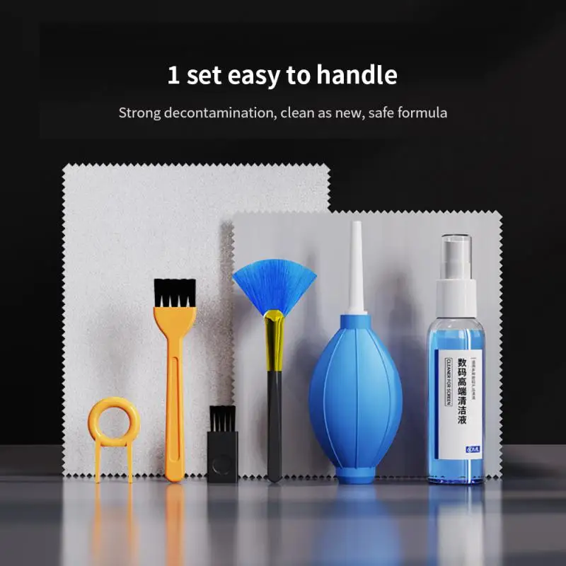 

Waterless Cleaning 8 In 1 Digital Cleaning Kit 4-in-1 Dusting Brush Cleaning Set Digital Cleaning Kit For use with Camera/LCD