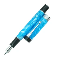 jinhao 100 centennial resin fountain pen ice blue iridium effmbent nib with converter ink pen business office school gift pen