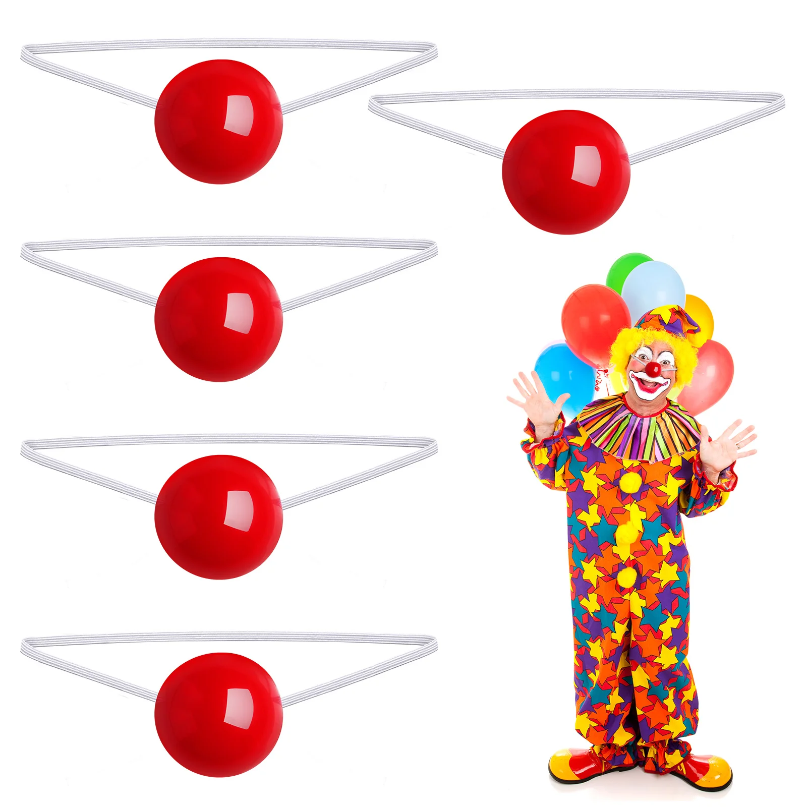 

Clown Red Nose Glowing Noses Light Up Christmas Reindeer Dress Up Props Stage Performance Halloween Costume Party Cosplay