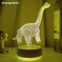 3d dinosaur night light for kids bedroom decor brachiosaurus figure nightlight cool birthday gift 3d illusion acrylic lamps