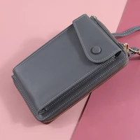 women leather wallet pu zipper card holder ladies messenger shoulder purse multifunctional travel mobile phone coin bag