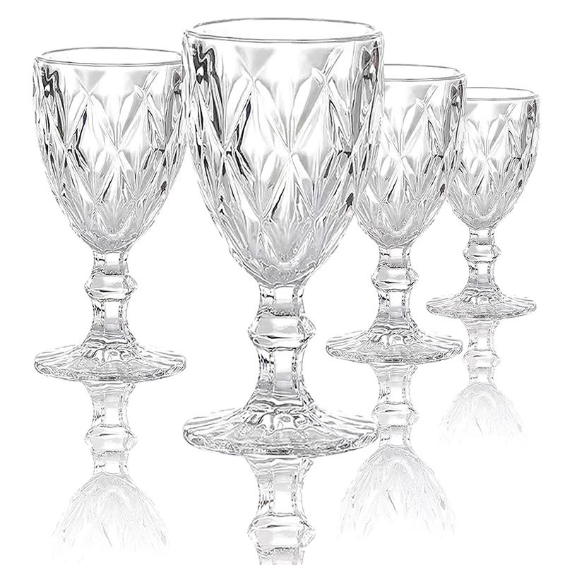 

Пластиковые стаканы для вина, винтажные стаканы для вина, 330 мл, рельефные чашки для сока и питья, бокалы для шампанского, чашки
