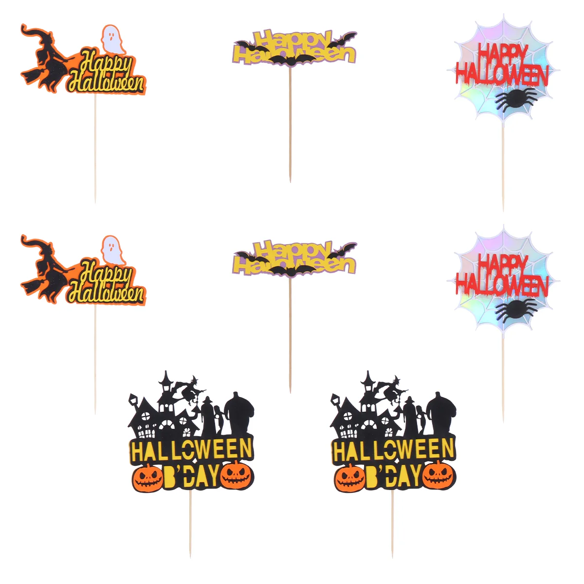 

8pcs Cupcake Wrappers Dessert Paper Topper Picks Pumpkin Cake