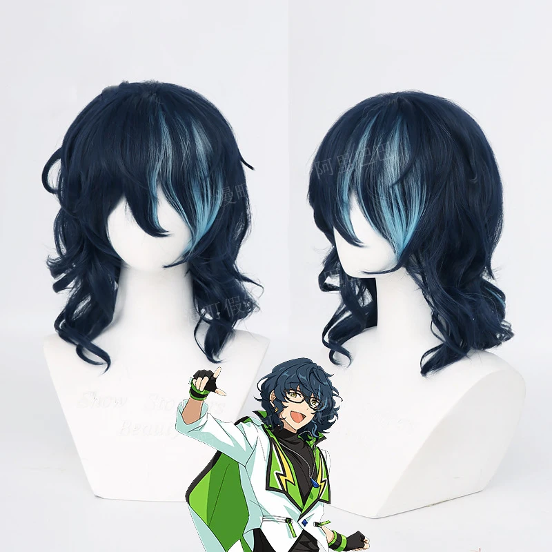 

Парик для косплея «ансамбль звёзды» Tsumugi Aoba, короткие синие термостойкие синтетические волосы, парики + шапочка для парика