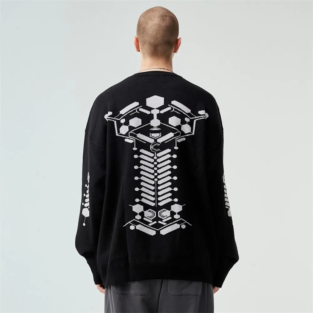 

CATSSTAC 20AW Spine Crewneck Sweater For Autumn New Street Fashion Brand Men Casual Versatile Coat