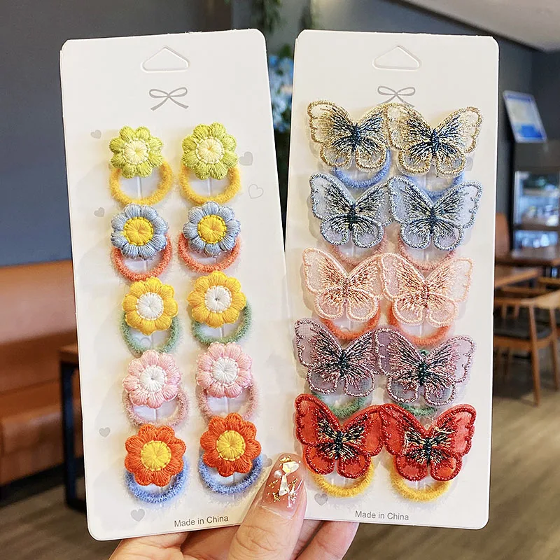 

Резинки для волос с вышивкой, 10 шт./компл.