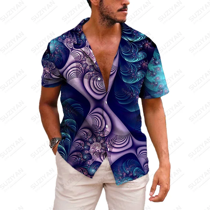 

Patterns Shirts For Men Handsome Vintage Short-Sleeved 2022 3D Printing Plants Clothes Color Clothes Men Clothes Mens Clothes