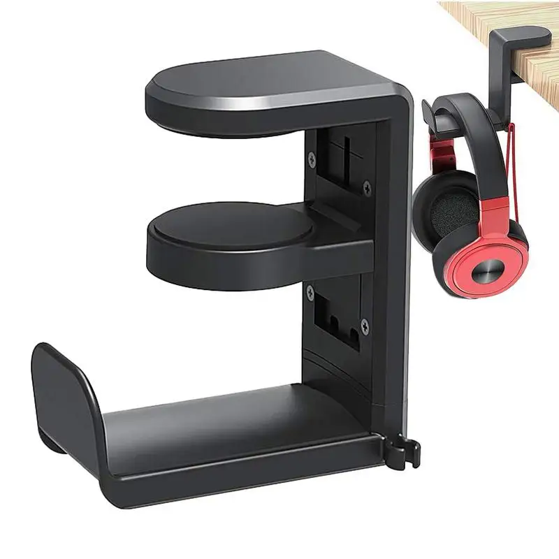 

PC Gaming Headset Headphone Hook Holder 360 Degree Rotatable Punch Free Headphone Under Desk Hanger For Headset Bag Backpack
