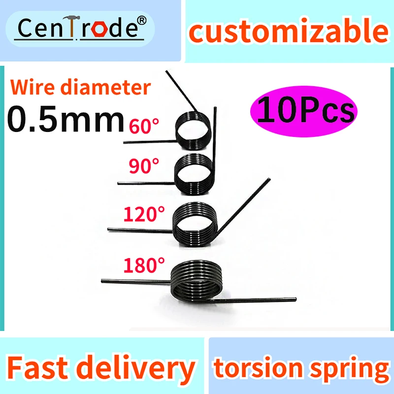 Wire Diameter 0.5mm V-spring Torsion Spring180/120/90/60 Degree   Hairpin Spring 3 Laps/6 Laps/9 Laps Coil Spring Spring Wire