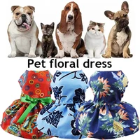 pet clothes princess dress spring summer flower dress bow tie sleeveless collarless dog cat skirt cute sweet pet supplies