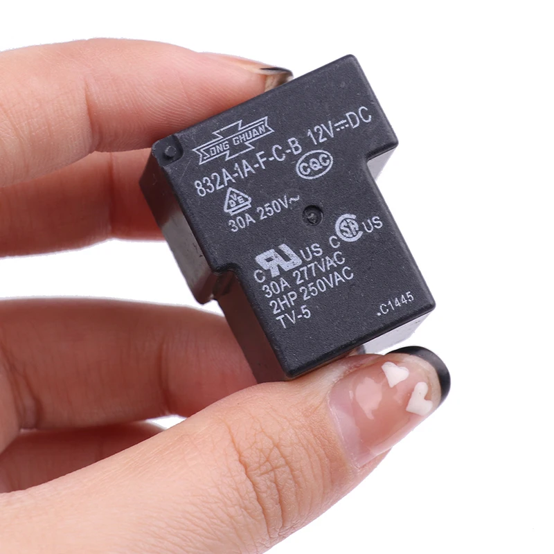 

Реле электромагнитное, 4 контакта, 12 В, 832A-1A-F-C-B, 12 в пост. Тока, 30 А, 2 шт.