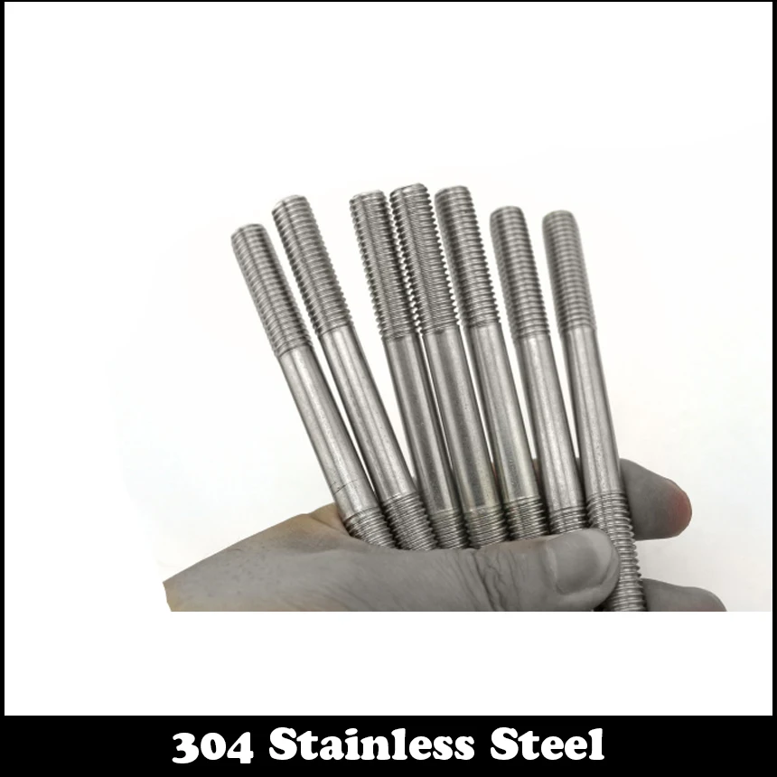M5 M6 20mm 25mm 30mm 35mm 40mm 45mm to 250mm 304 316 Stainless Steel DIN835 Screw Headless Double End Thread Rod Bolt Stud - купить по