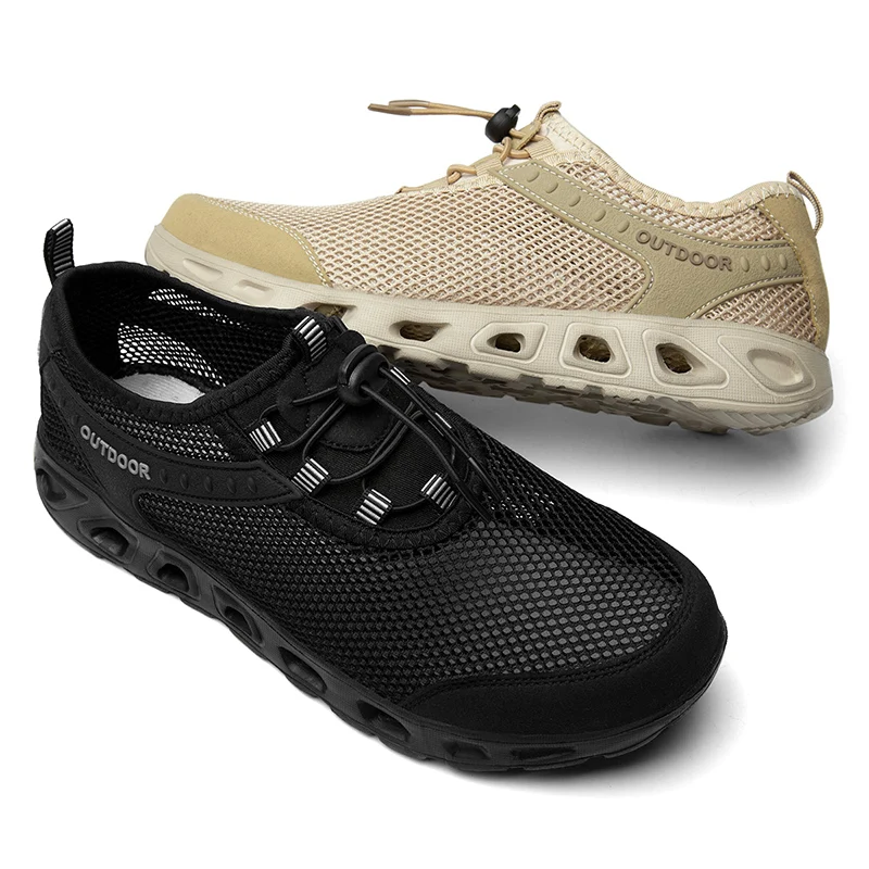 Mens Summer Sneakers Beach Shoes Men Outdoor Sandals Comfortable Breathable Mesh Loafers Wear-resistant Flats Shoes