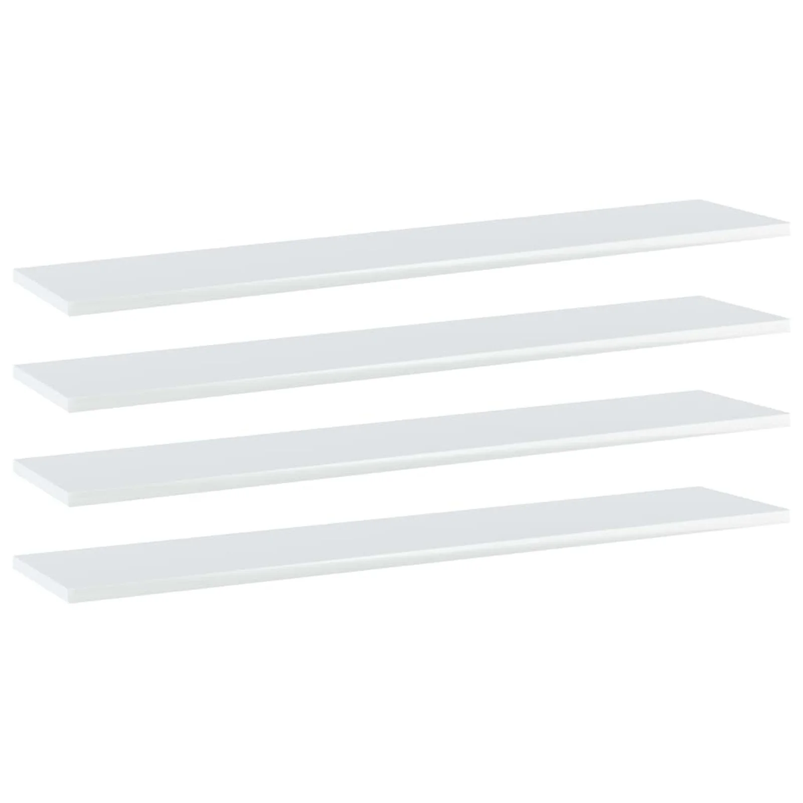 

Bookshelf Boards 4 pcs High Gloss White 39.4"x7.9"x0.6" Chipboard