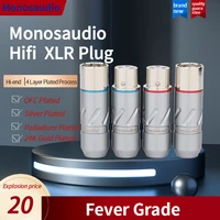 monosaudio high purity 99 998 pure copper xlr plug with rhodium plated xlr plug connector jack hifi audio mic plug